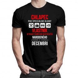 Chlapec pre špeciálne úlohy - vlastník atraktívneho dievčaťa narodeného v decembri - pánske tričko s potlačou