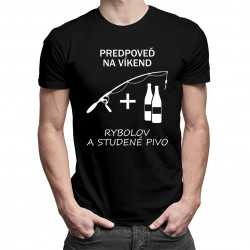Predpoveď na víkend: rybolov a studené pivo - pánske tričko s potlačou