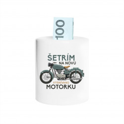 Šetrím na novú vysnívanú motorku - Keramická pokladnička s potlačou
