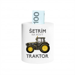 Šetrím na nový traktor - Keramická pokladnička s potlačou