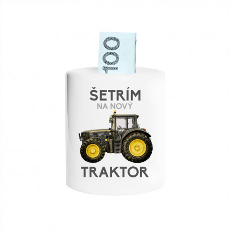 Šetrím na nový traktor - Keramická pokladnička s potlačou