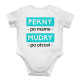 Pekný po mame, múdry po otcovi - body s potlačou