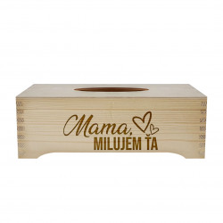 Mama, milujem Ťa - drevený box na vreckovky s gravírovaním