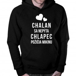 Chalan sa nepýta, chlapec požičia mikinu - pánska mikina s potlačou
