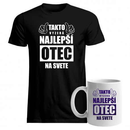 Sada pro tátu - Takto vyzerá najlepší otec na svete - tričko + hrnček s potlačou