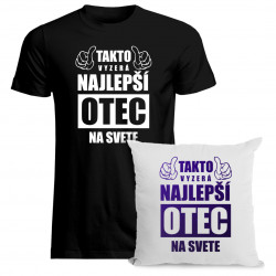 Sada pro tátu - Takto vyzerá najlepší otec na svete -tričko + vankúš s potlačou
