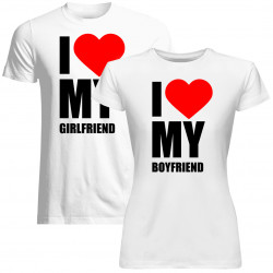 Sada pre páry - I love my boyfriend, girlfriend - tričko s potlačou