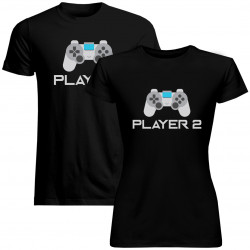 Sada pre páry - Player 1 (pánske) Player 2 (dámske) v2 - tričko s potlačou