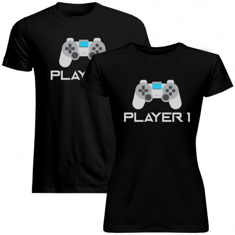 Sada pre páry -Player 1 (dámske) Player 2 (pánske) v2 - tričko s potlačou