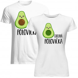Sada pre páry - Prvá polovička (pánske) Druhá polovička (dámske) v1 - tričko s potlačou