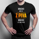 Brucho nie je z piva, brucho je na pivo - pánske tričko s potlačou