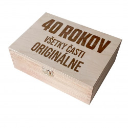 40 rokov - všetky časti originálne - drevený box na čaj s gravírovaním
