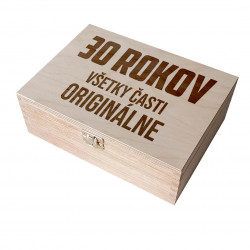 30 rokov - všetky časti originálne - drevený box na čaj s gravírovaním