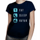 Eat sleep kayak - dámske tričko s potlačou