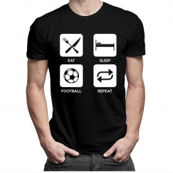 Eat Sleep Football Repeat - pánske tričko s potlačou