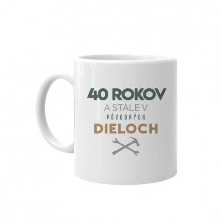 40 rokov a stále v pôvodných dieloch - keramický hrnček s potlačou