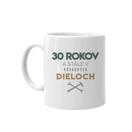 30 rokov a stále v pôvodných dieloch - keramický hrnček s potlačou