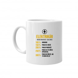 Elektrikár - hodinová sadzba v2 - keramický hrnček s potlačou