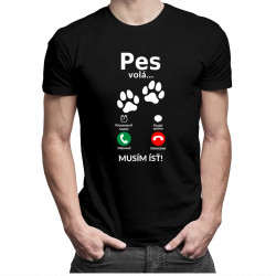 Pes volá - musím ísť - Pánske tričko s potlačou