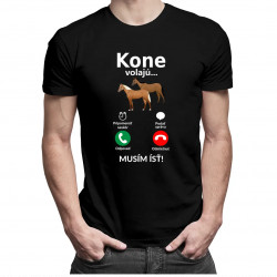 Kone volajú - musím ísť - Pánske tričko s potlačou