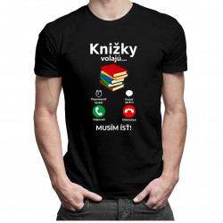 Knižky volajú - musím ísť - Pánske tričko s potlačou