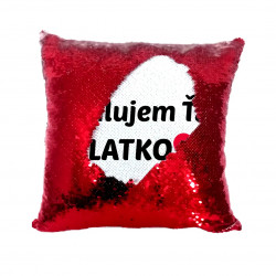 Milujem ťa, zlato - vankúš s flitrami