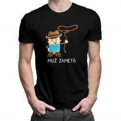 Muž zametá - pánske tričko s potlačou