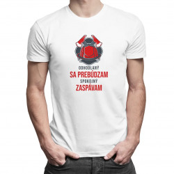 Odhodlaný sa prebúdzam, spokojný zaspávam - pánske tričko s potlačou