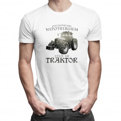 Psychoterapiu nepotrebujem, stačí mi traktor - pánske tričko s potlačou