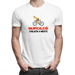 Najrýchlejší cyklista v meste - pánske tričko s potlačou