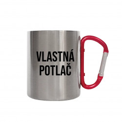 Kovový hrnček s karabínou s vlastnou potlačou