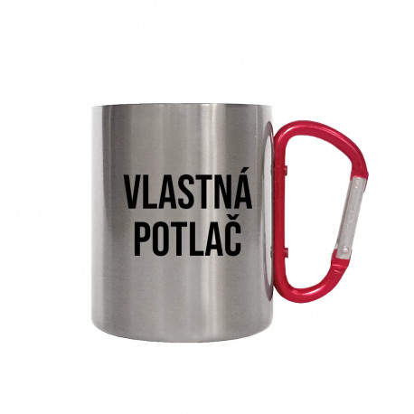 Kovový hrnček s karabínou s vlastnou potlačou